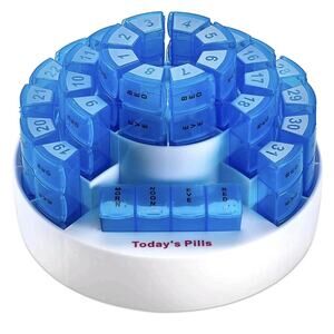 Monthly Pill Box by - Smart Prescription Organization with Multiple Daily Doses